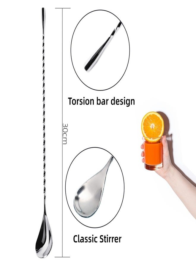 LEGERM Muddler for Cocktails Stainless Steel, Muddlers Pestle with Stirring Spoon, Bartender Cocktail Shaker Bar Tool Set - Bar Spoon and Muddler - Image 3